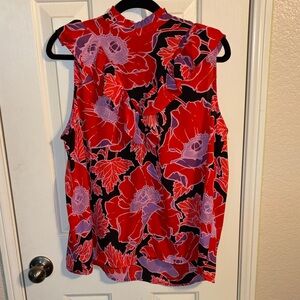 Who What Wear  Floral Sleeveless Top - Red and Purple Xl EUC